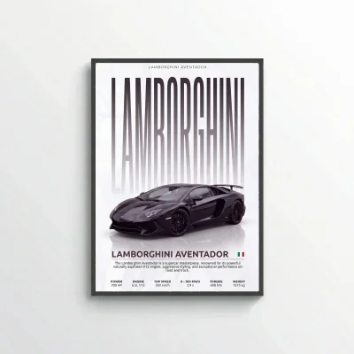 Lamborghini Aventador Poster – Modern Supercar Wall Art