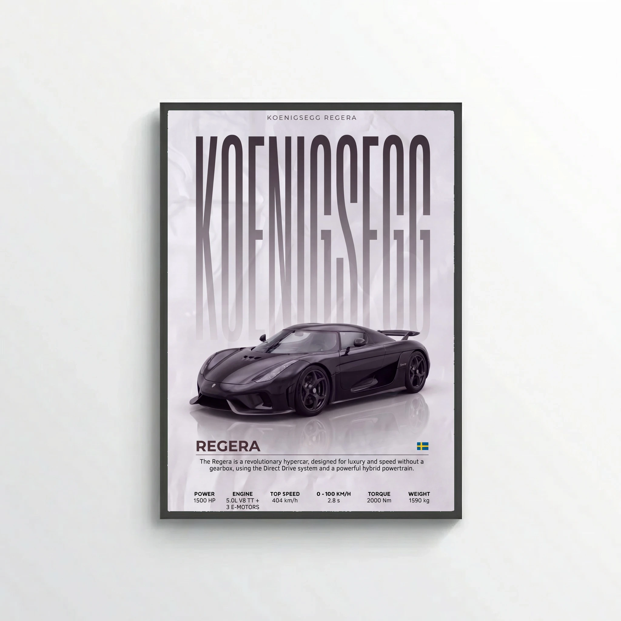 Koenigsegg Regera Poster – Modern Hypercar Wall Art