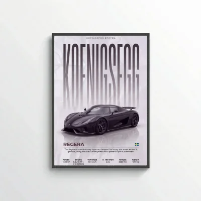 Koenigsegg Regera Poster – Modern Hypercar Wall Art