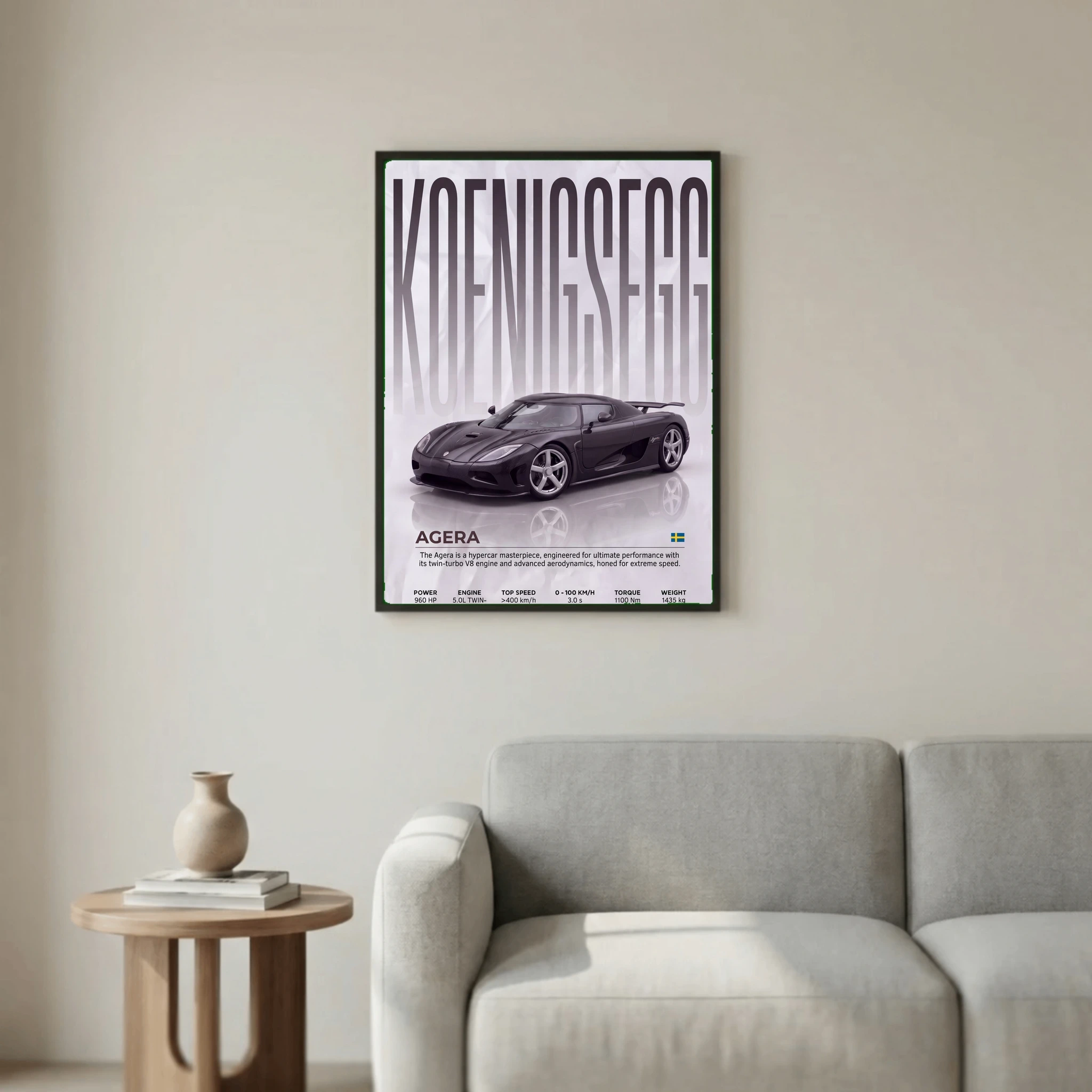 Koenigsegg Agera Poster – Modern Hypercar Wall Art