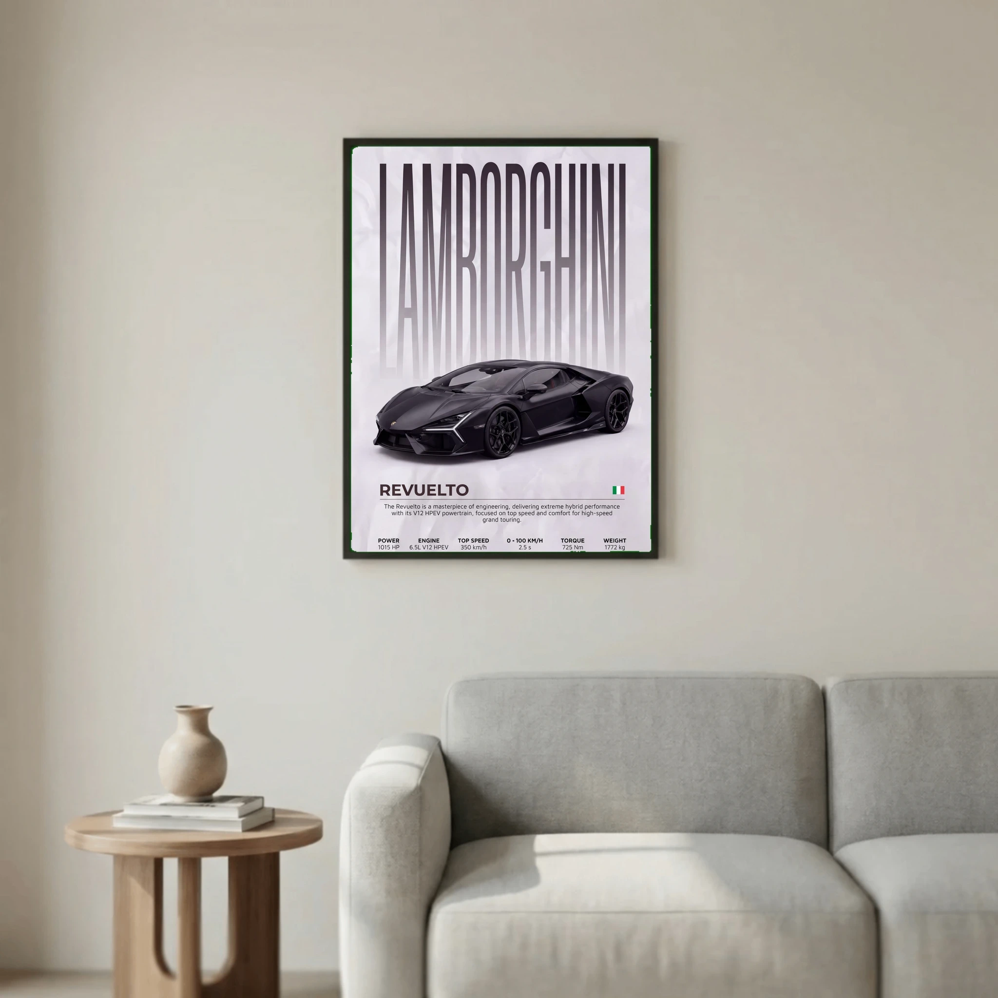 Lamborghini Revuelto Poster – Modern Hybrid Supercar Wall Art