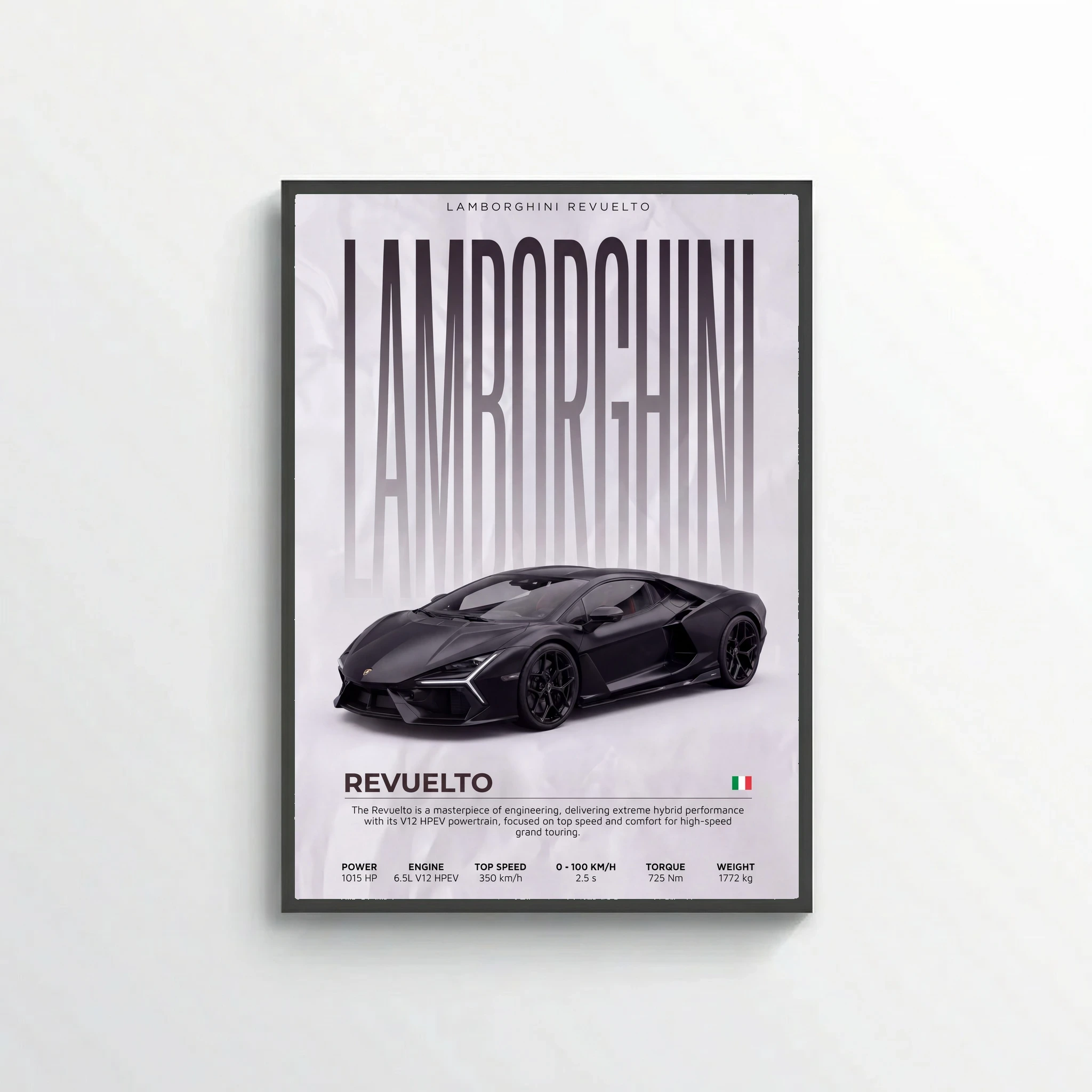 Lamborghini Revuelto Poster – Modern Hybrid Supercar Wall Art