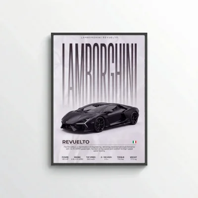 Lamborghini Revuelto Poster – Modern Hybrid Supercar Wall Art