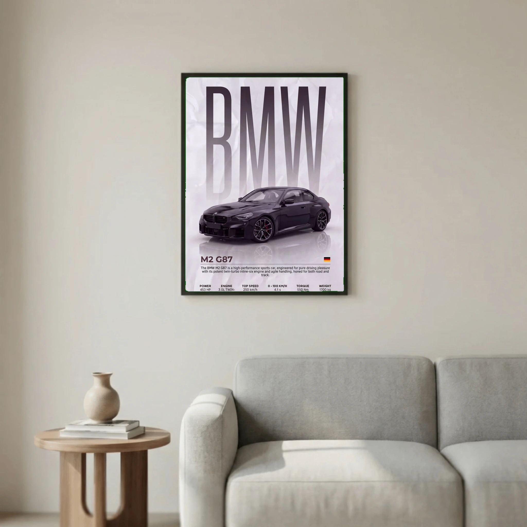 BMW M2 G87 Poster – Modern Performance Car Wall Art