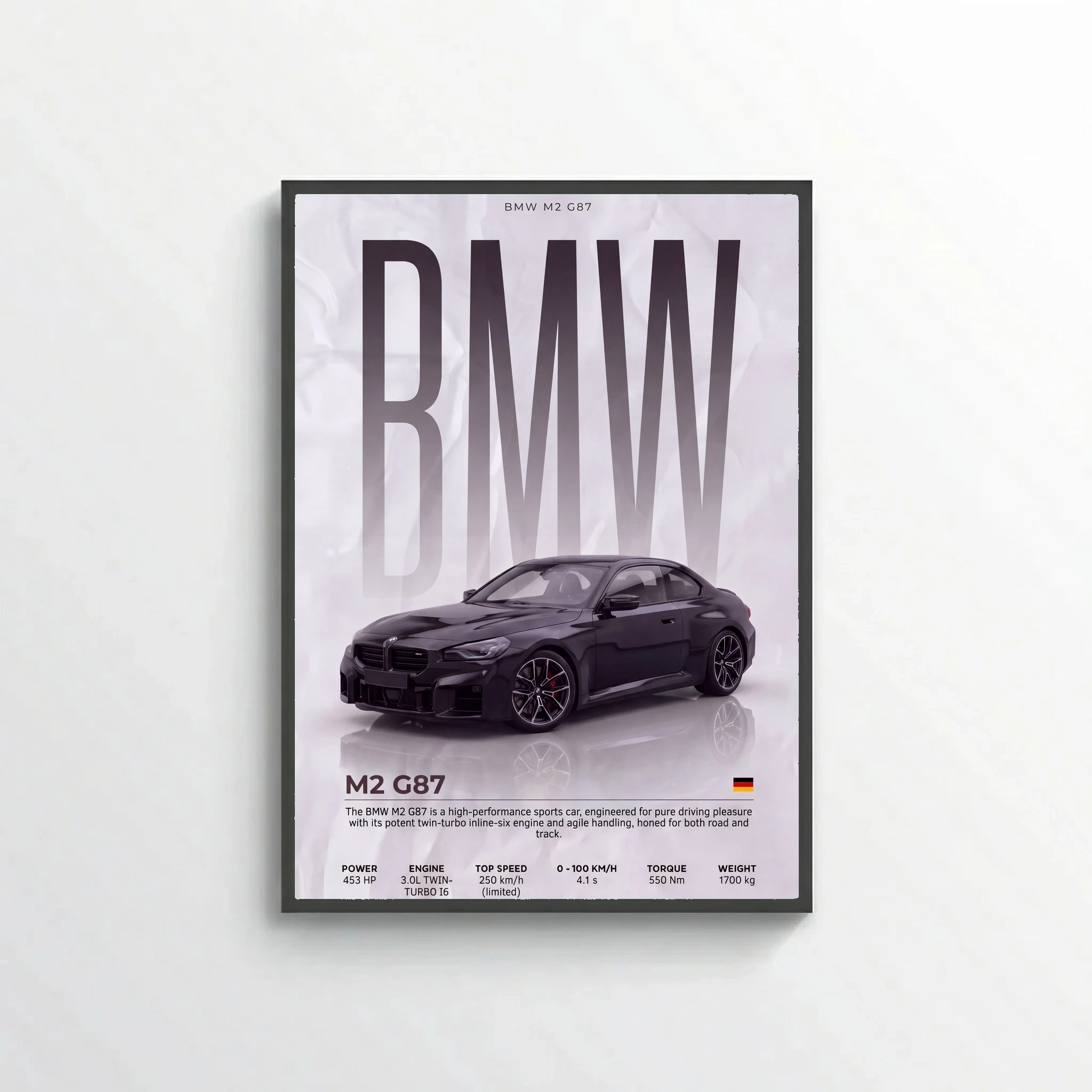 BMW M2 G87 Poster – Modern Performance Car Wall Art