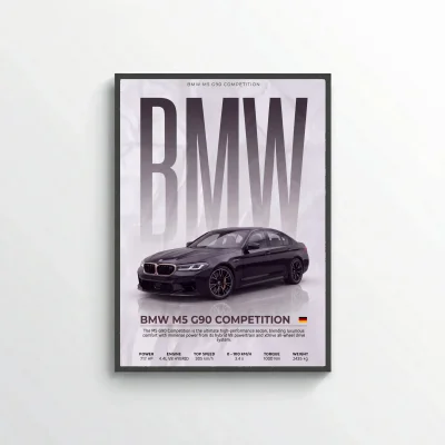 BMW M5 G90 Competition Poster – Modern Performance Car Wall Art