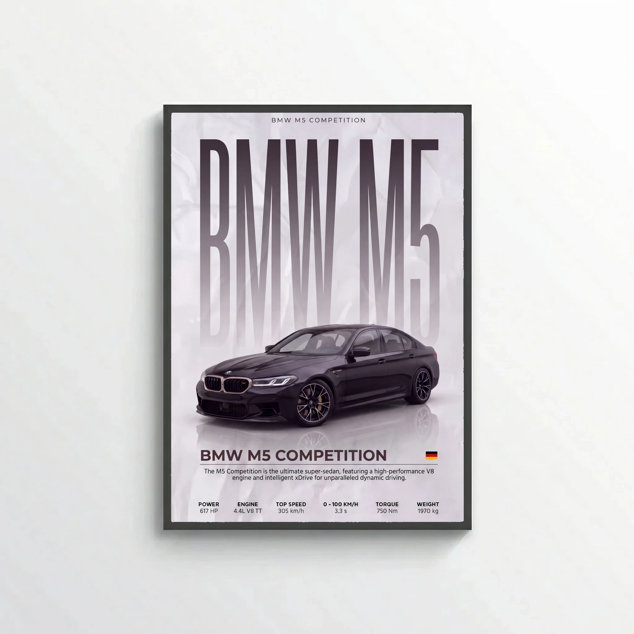 BMW M5 Competition Poster – Modern Performance Car Wall Art