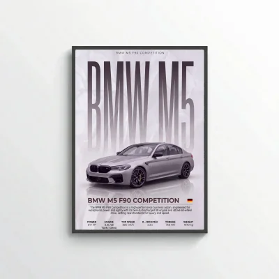 BMW M5 F90 Competition Poster – Modern Performance Car Wall Art