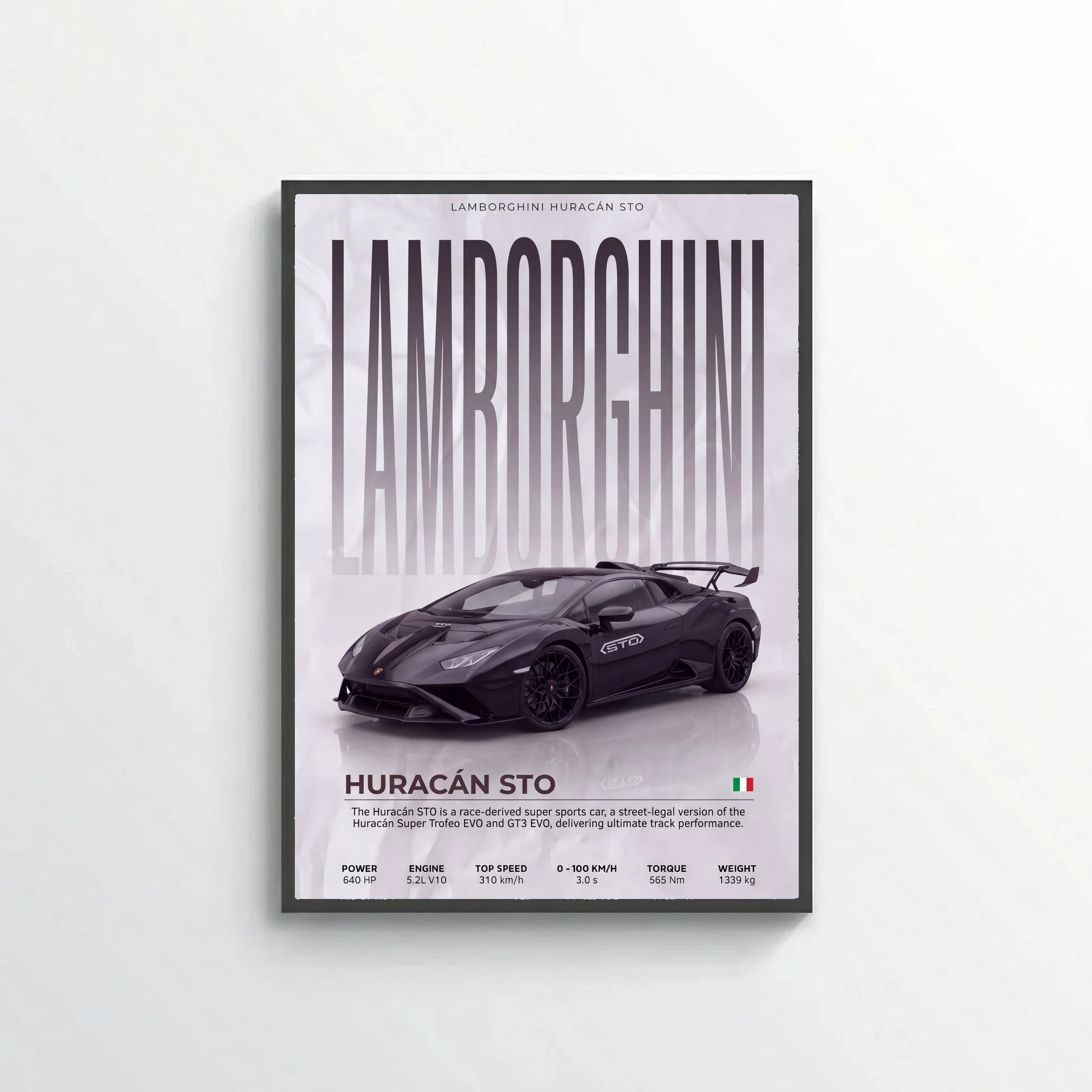 Lamborghini Huracán STO Poster – Modern Track Supercar Wall Art