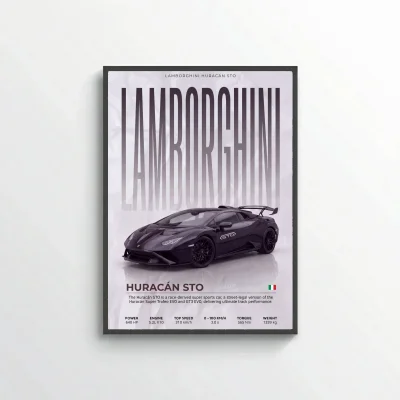 Lamborghini Huracán STO Poster – Modern Track Supercar Wall Art