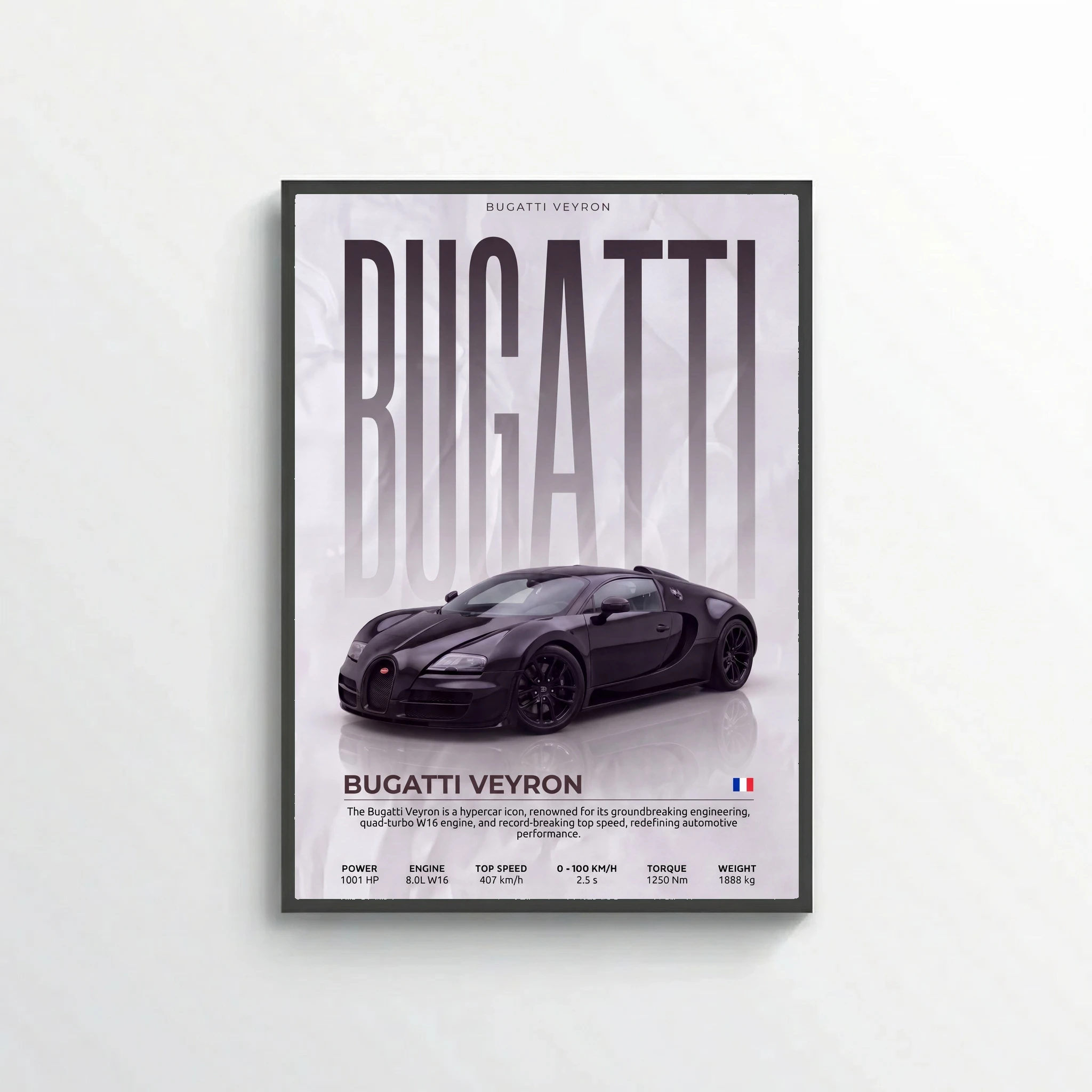 Bugatti Veyron Poster – Modern Hypercar Wall Art