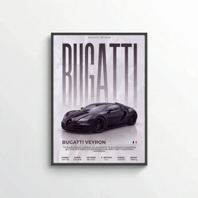 Bugatti Veyron Poster – Modern Hypercar Wall Art