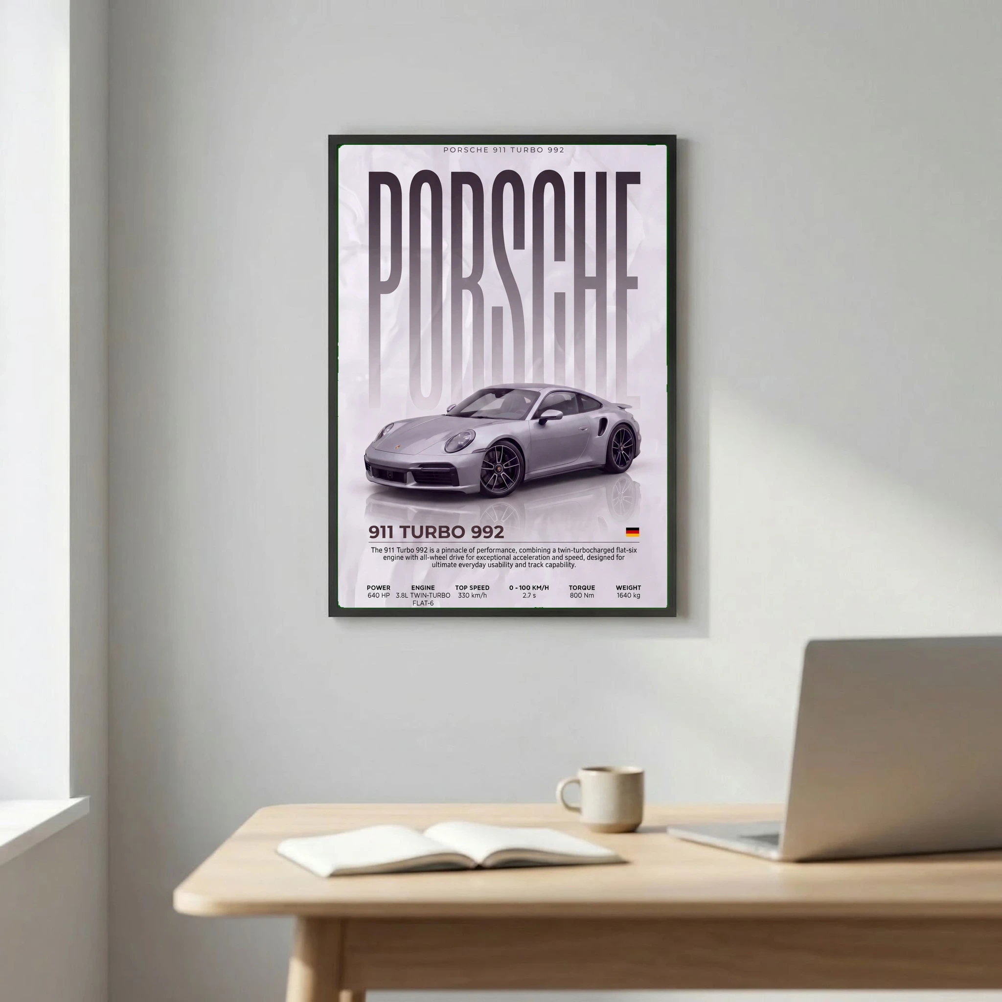 Porsche 911 Turbo S 992 Poster – Modern Supercar Wall Art