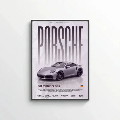 Porsche 911 Turbo S 992 Poster – Modern Supercar Wall Art