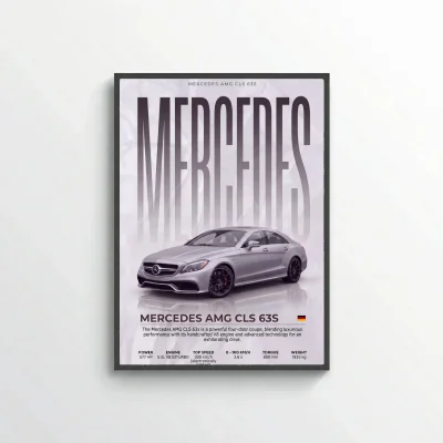 Mercedes AMG CLS 63 S Poster – Modern Performance Sedan Wall Art