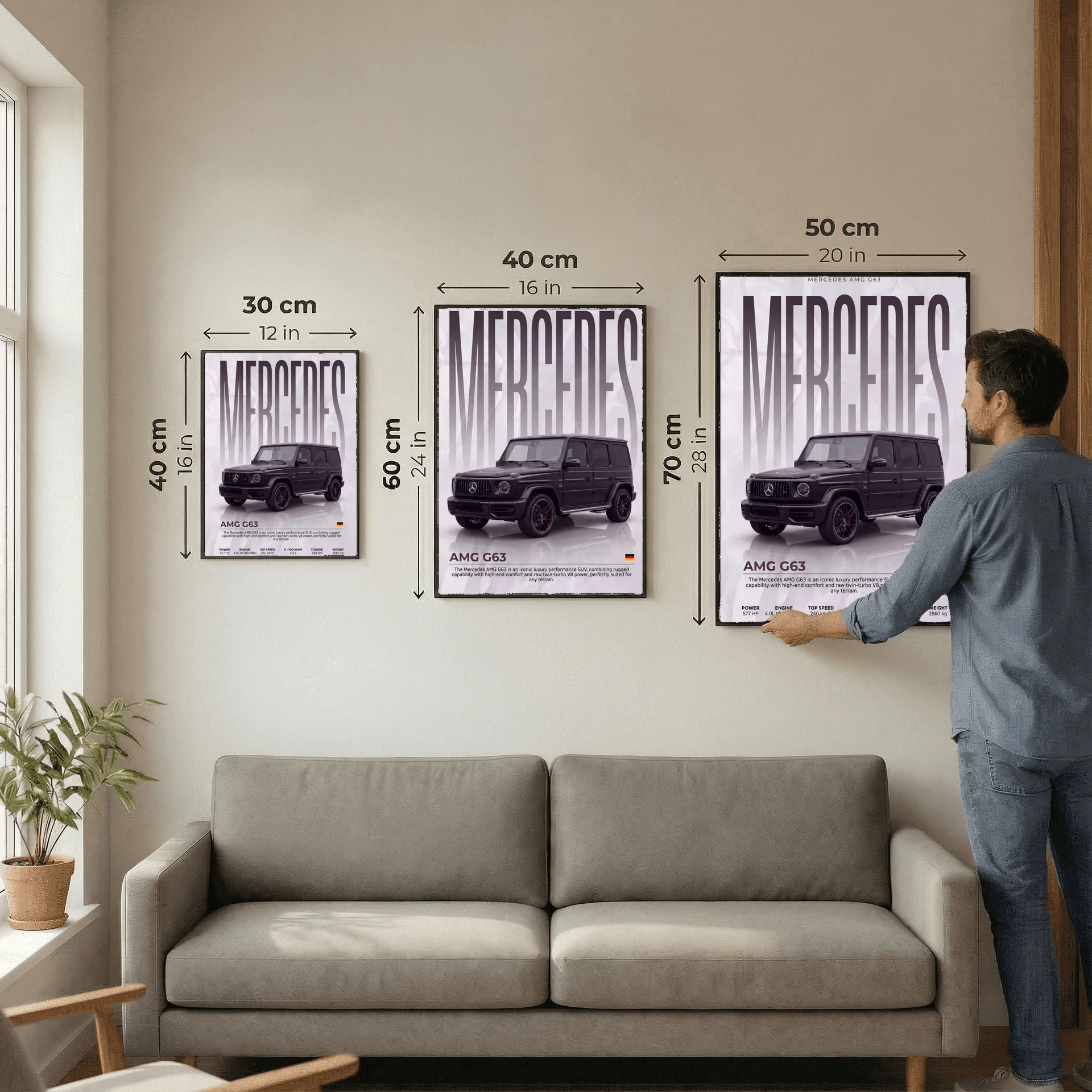 Black Mercedes AMG G63 Poster – Modern Luxury SUV Wall Art