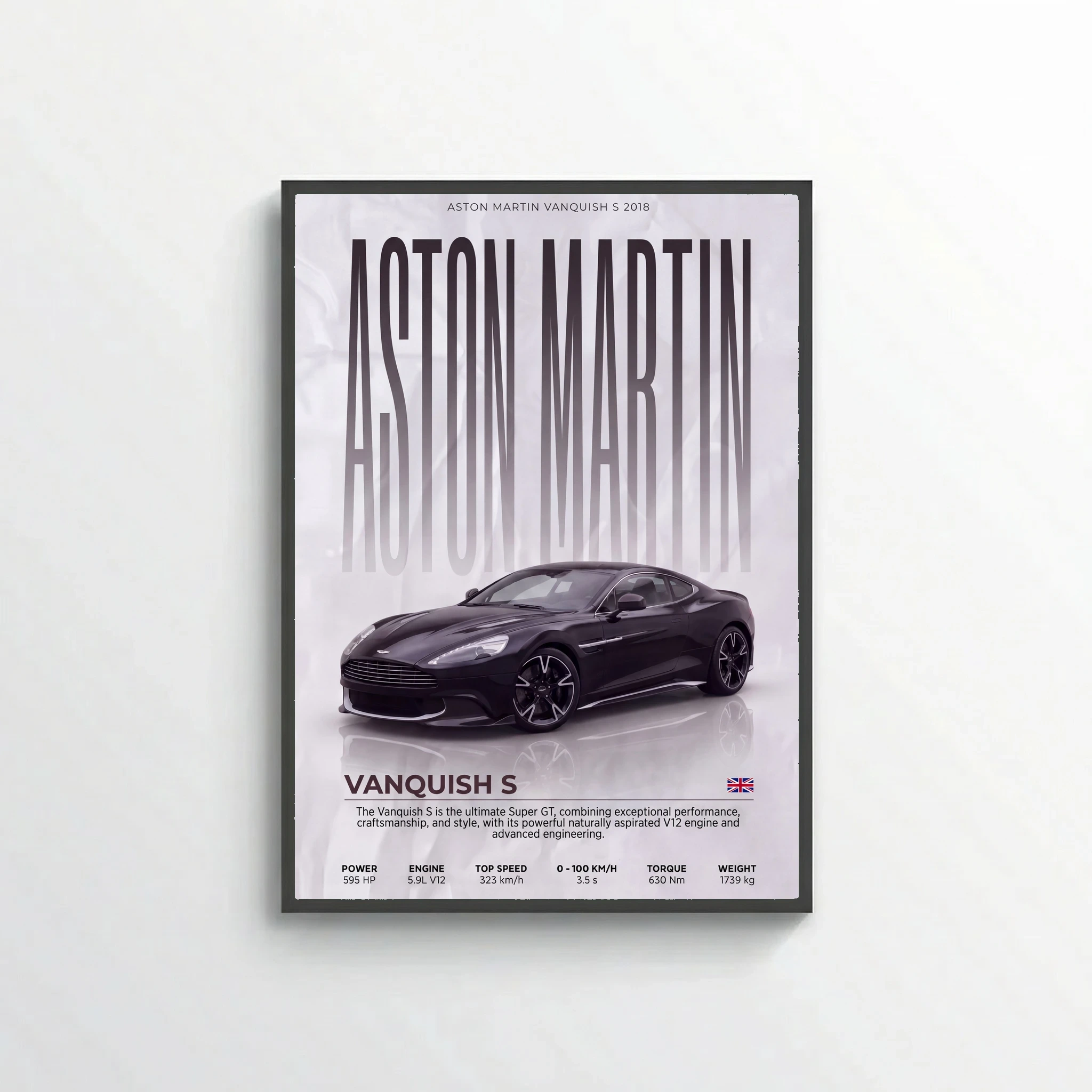 Aston Martin Vanquish S Poster – Modern Luxury Supercar Wall Art