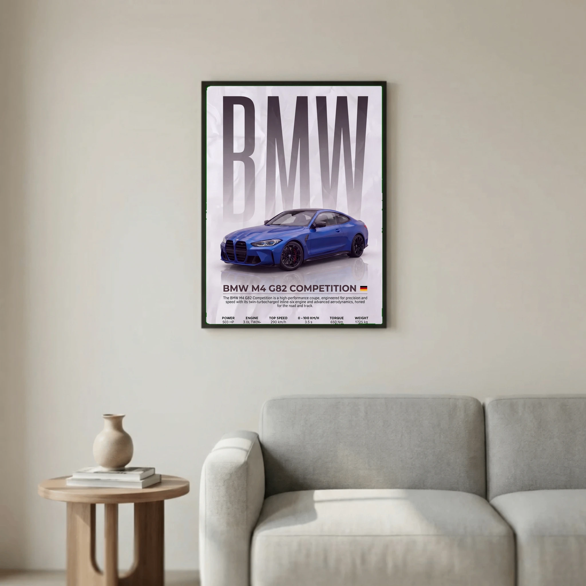 BMW M4 G82 Competition Poster – Modern Performance Car Wall Art