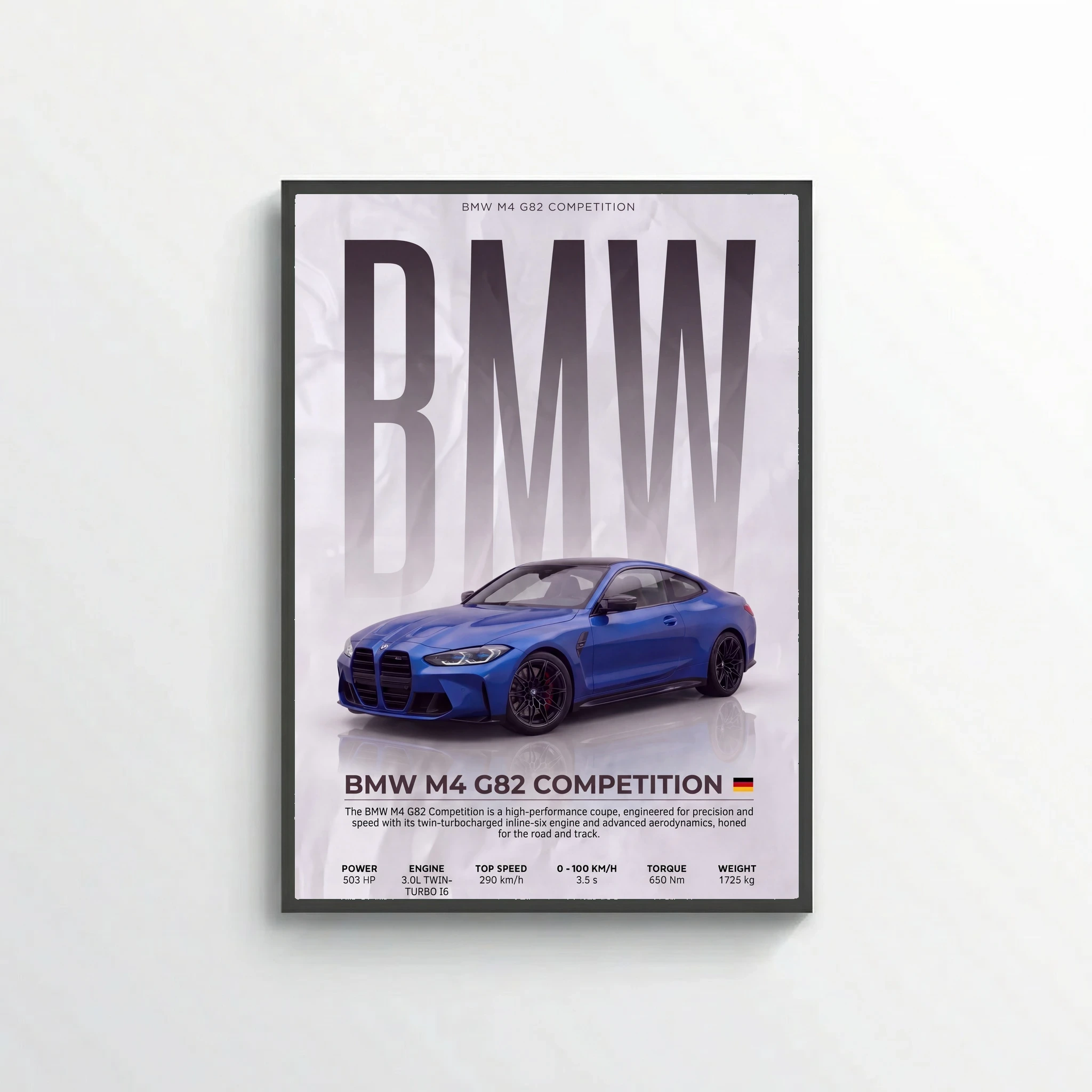 BMW M4 G82 Competition Poster – Modern Performance Car Wall Art