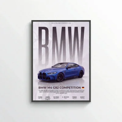 BMW M4 G82 Competition Poster – Modern Performance Car Wall Art
