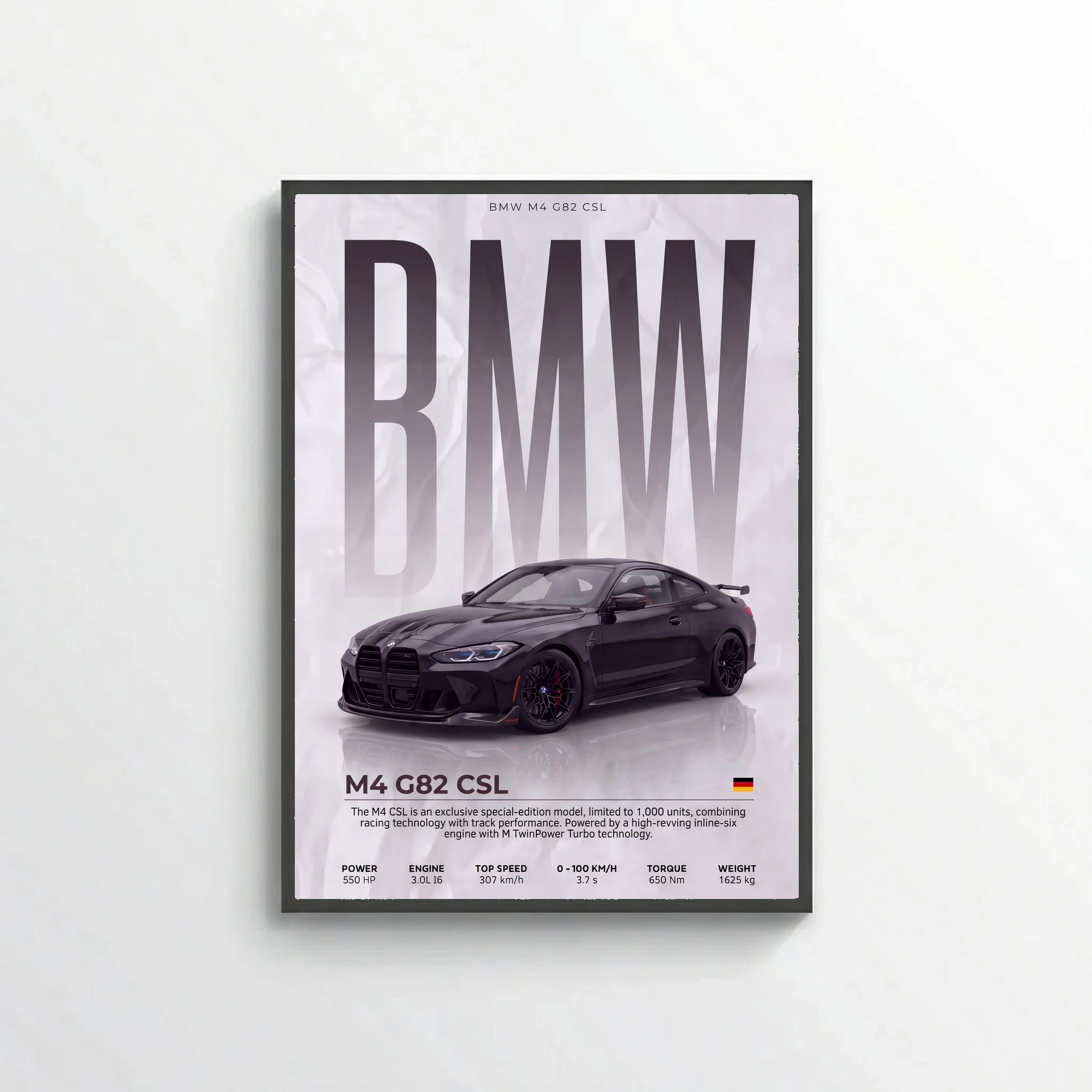 BMW M4 G82 CSL Poster – Modern Performance Car Wall Art