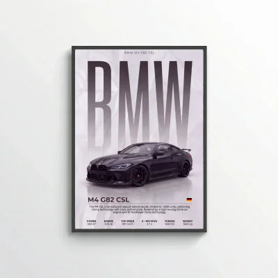 BMW M4 G82 CSL Poster – Modern Performance Car Wall Art