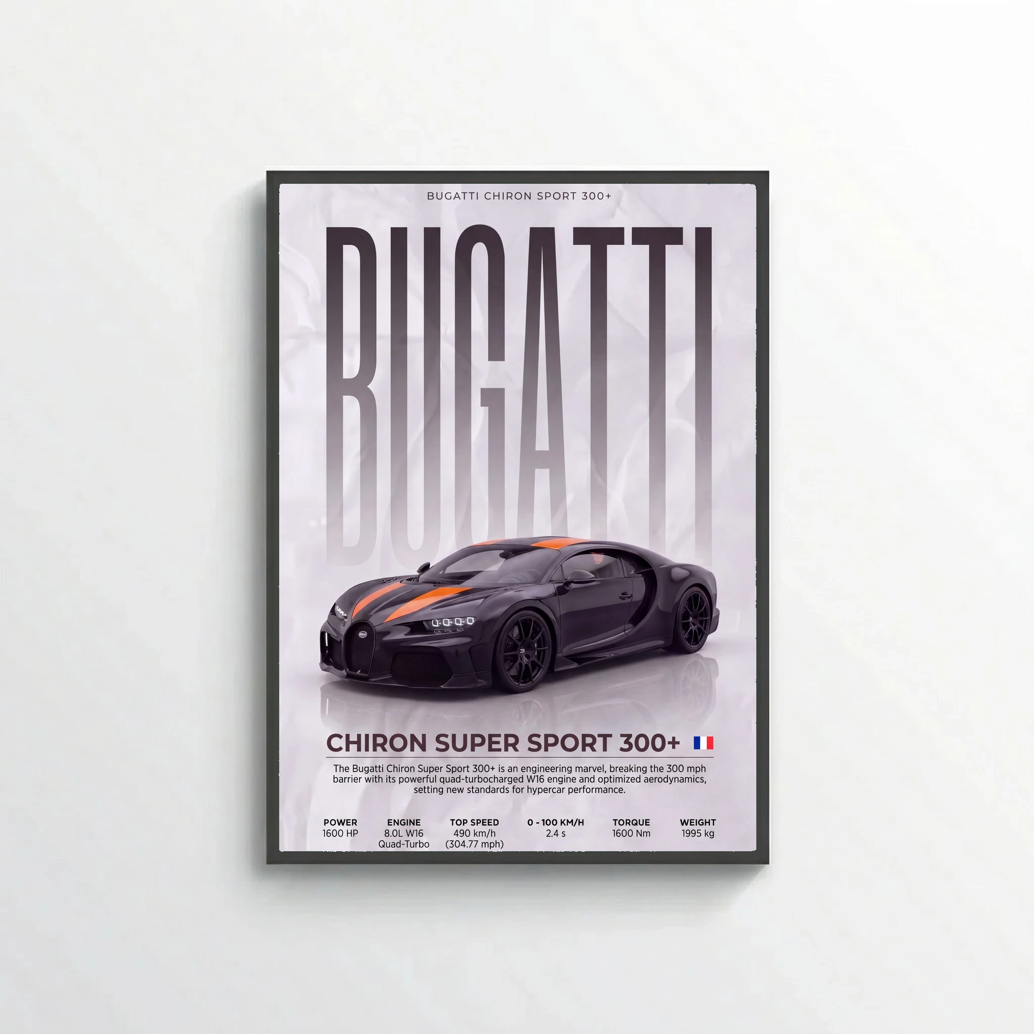 Bugatti Chiron Super Sport 300+ Poster – Modern Hypercar Wall Art