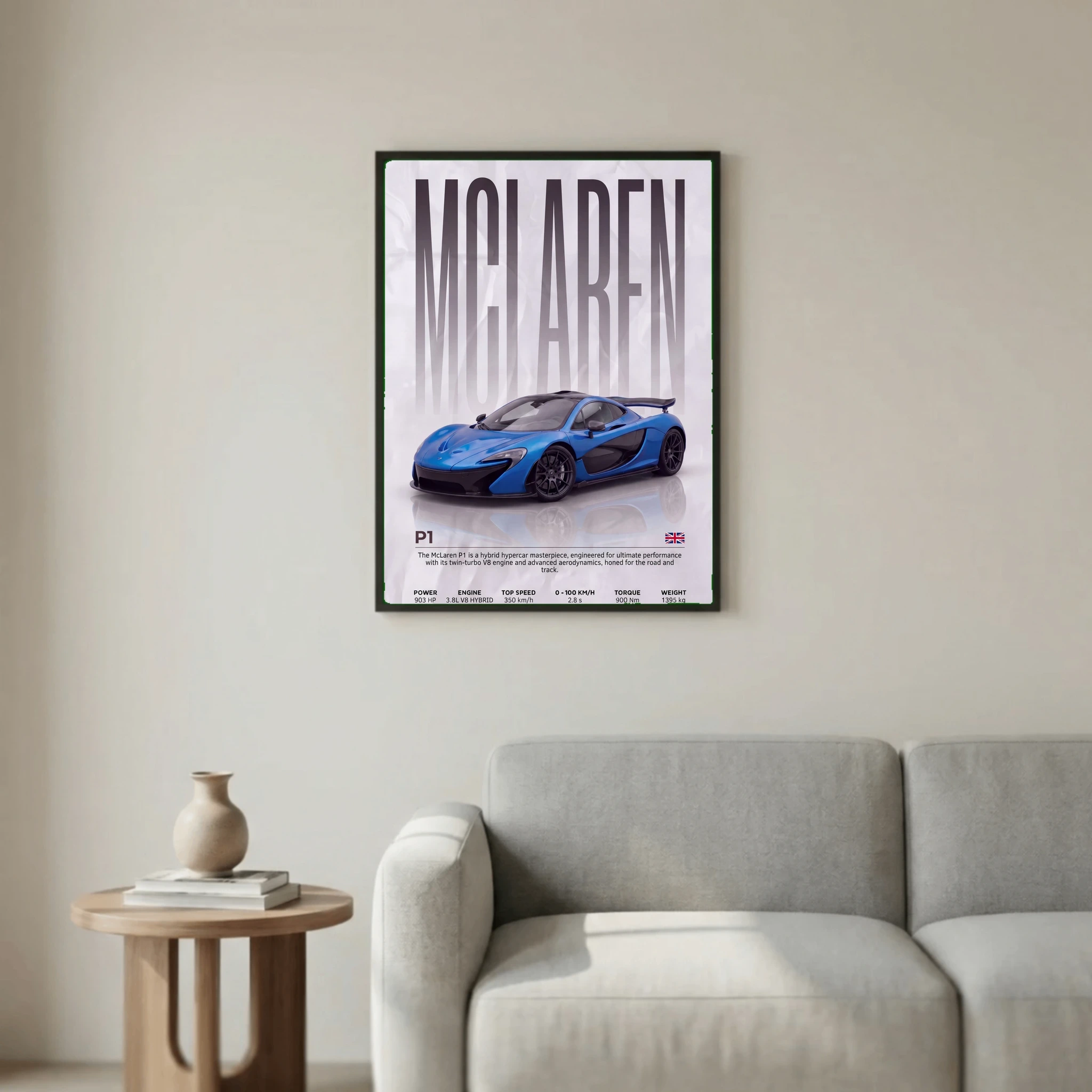 McLaren P1 Poster – Modern Hypercar Wall Art