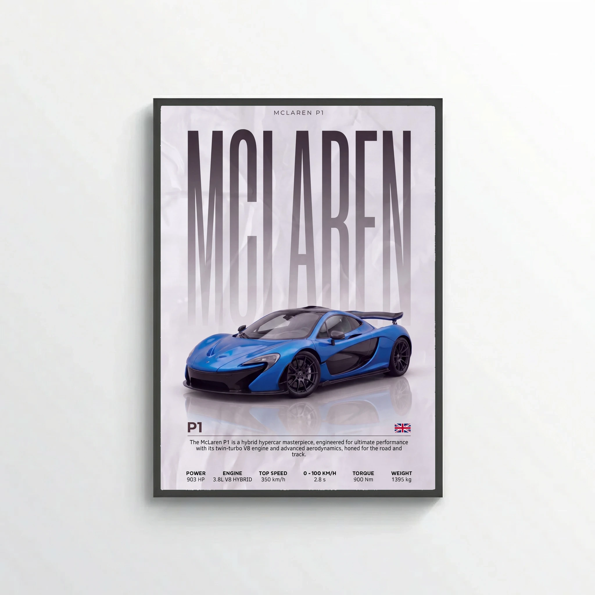 McLaren P1 Poster – Modern Hypercar Wall Art