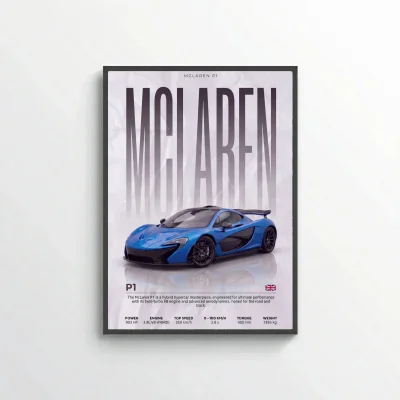 McLaren P1 Poster – Modern Hypercar Wall Art
