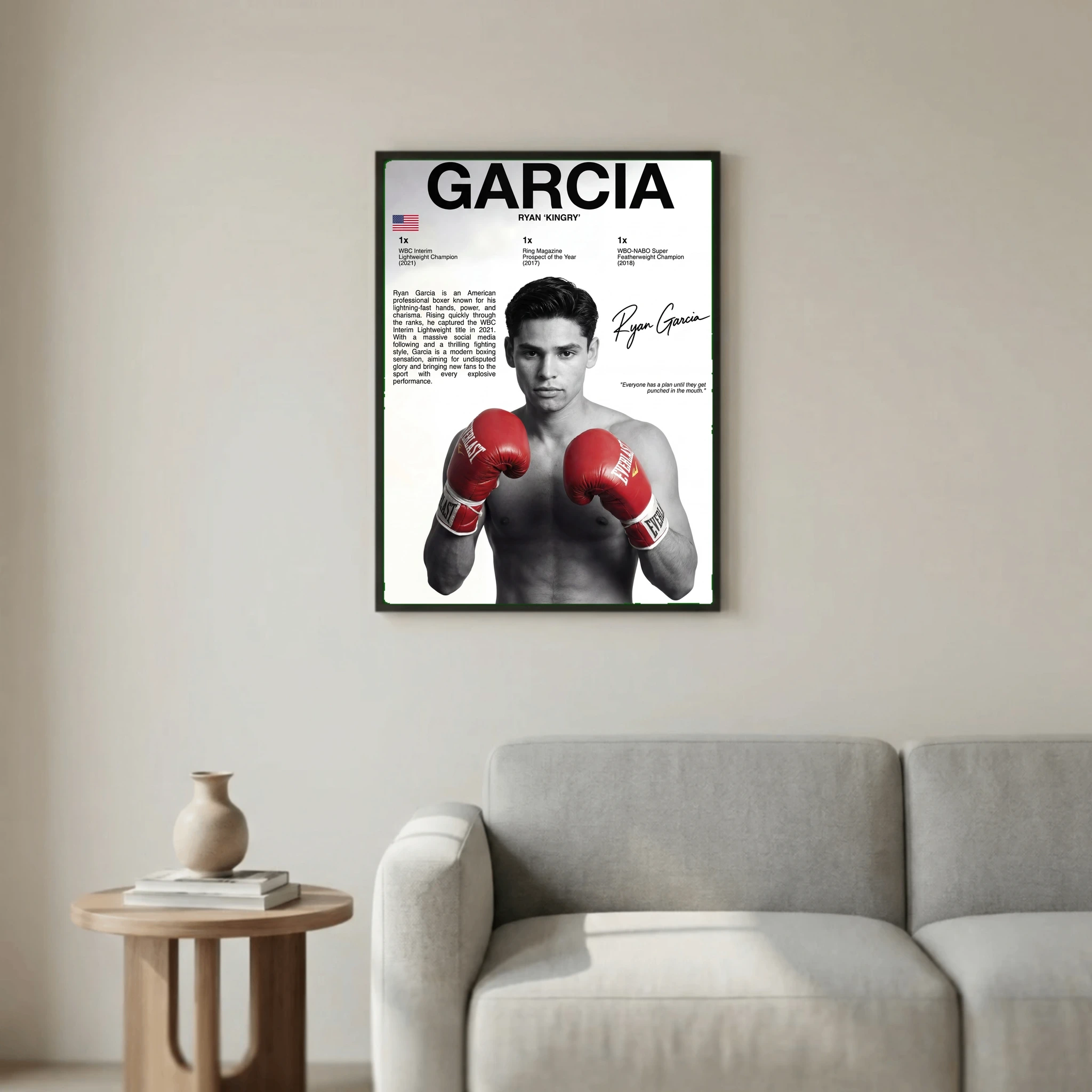 Ryan Garcia Boxing Poster – Modern Champion Wall Art