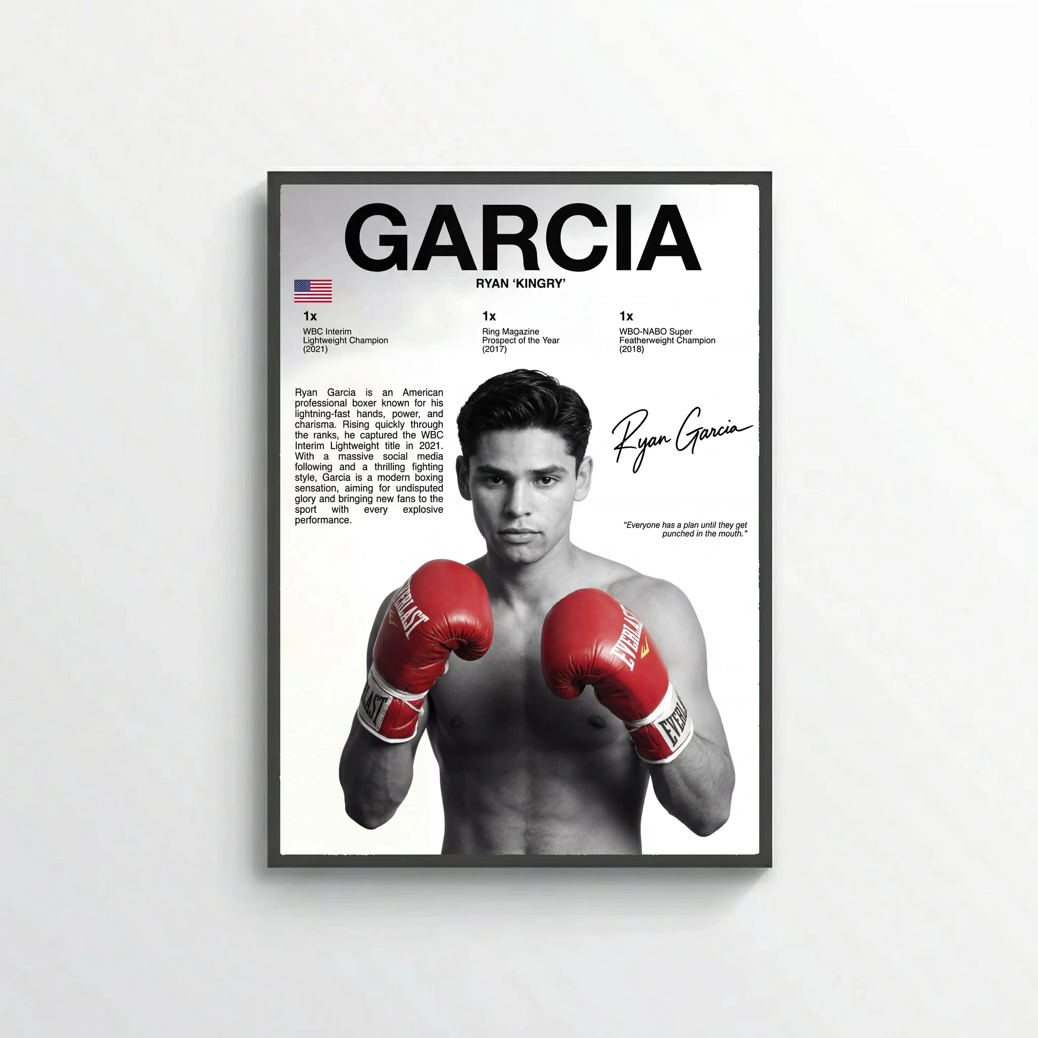 Ryan Garcia Boxing Poster – Modern Champion Wall Art