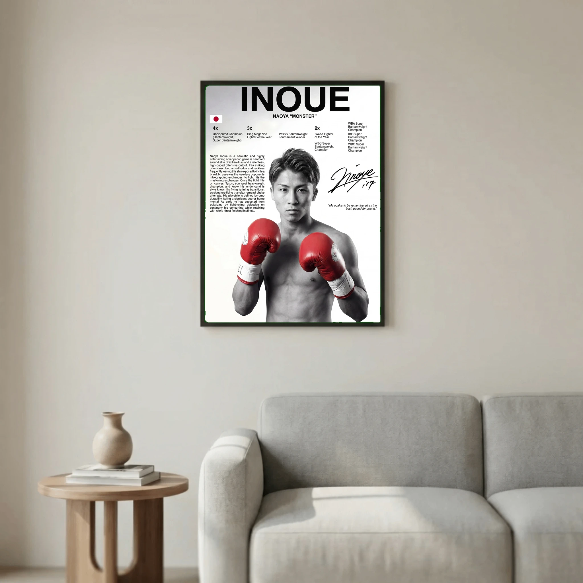 Naoya Inoue Boxing Poster – Modern Champion Wall Art