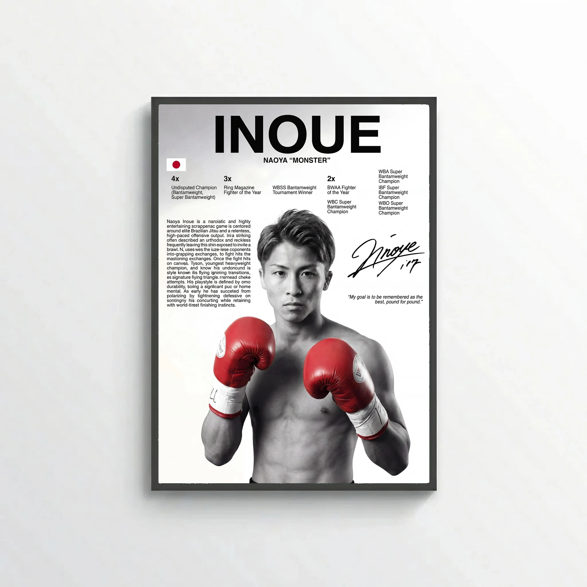 Naoya Inoue Boxing Poster – Modern Champion Wall Art