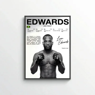 Leon Edwards Rocky Poster – Modern Nature-Inspired Wall Art