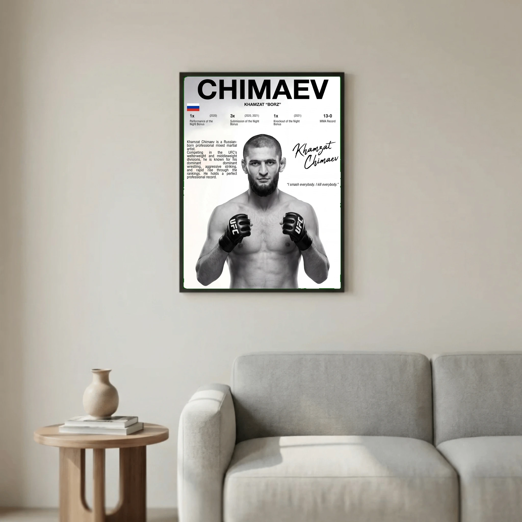 Chimaev Poster – Bold Modern Sports Wall Art