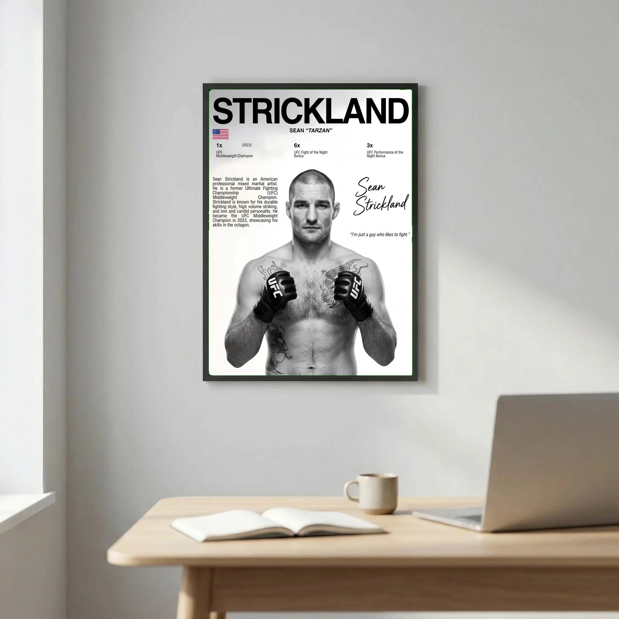 Sean Strickland Poster – Modern MMA-Inspired Wall Art