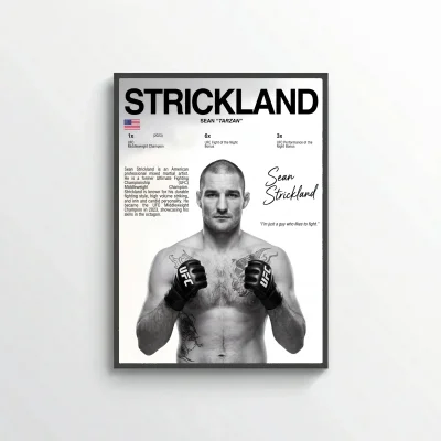 Sean Strickland Poster – Modern MMA-Inspired Wall Art