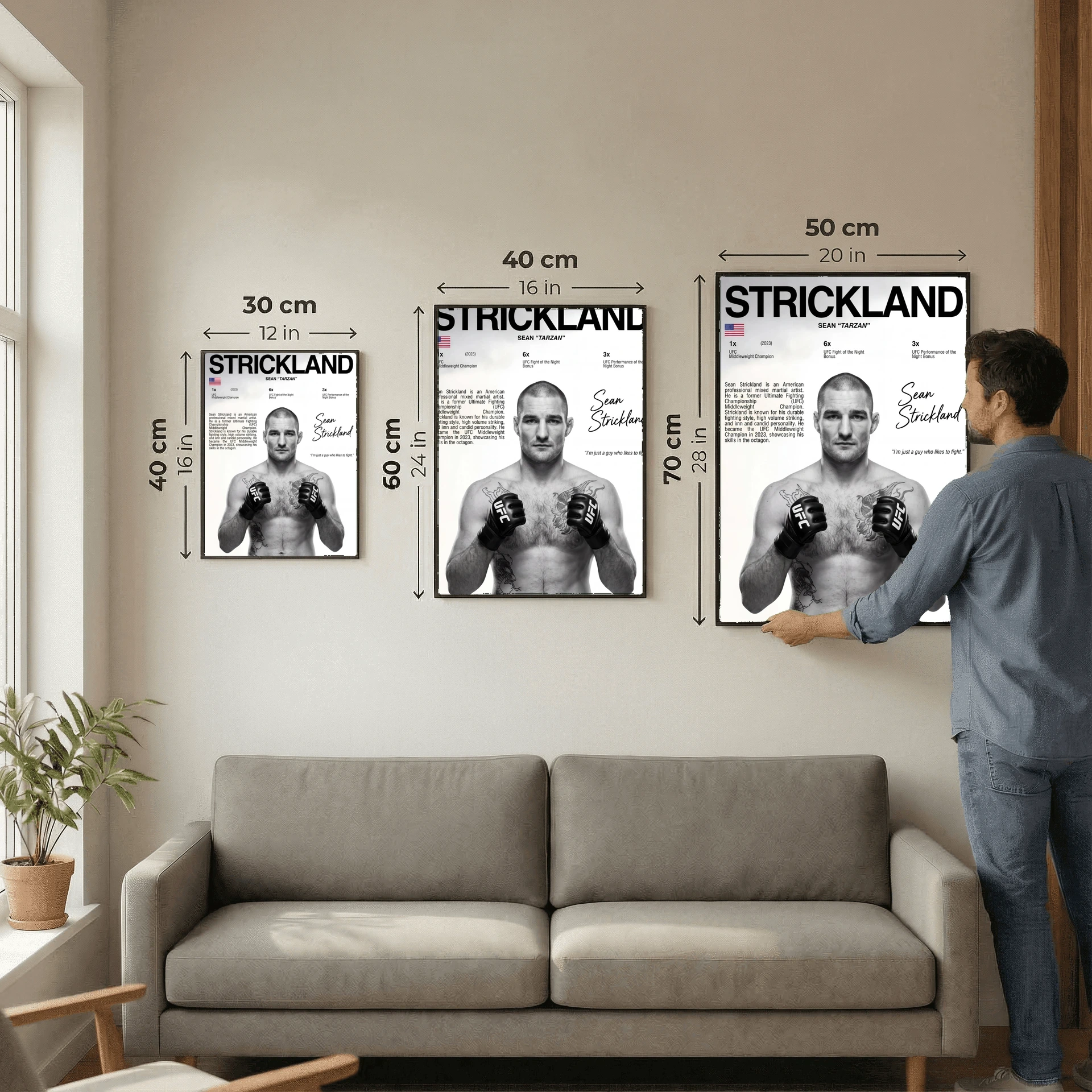 Sean Strickland Poster – Modern MMA-Inspired Wall Art