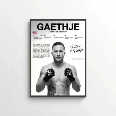 Justin Gaethje Poster – Bold UFC-Inspired Wall Art Print