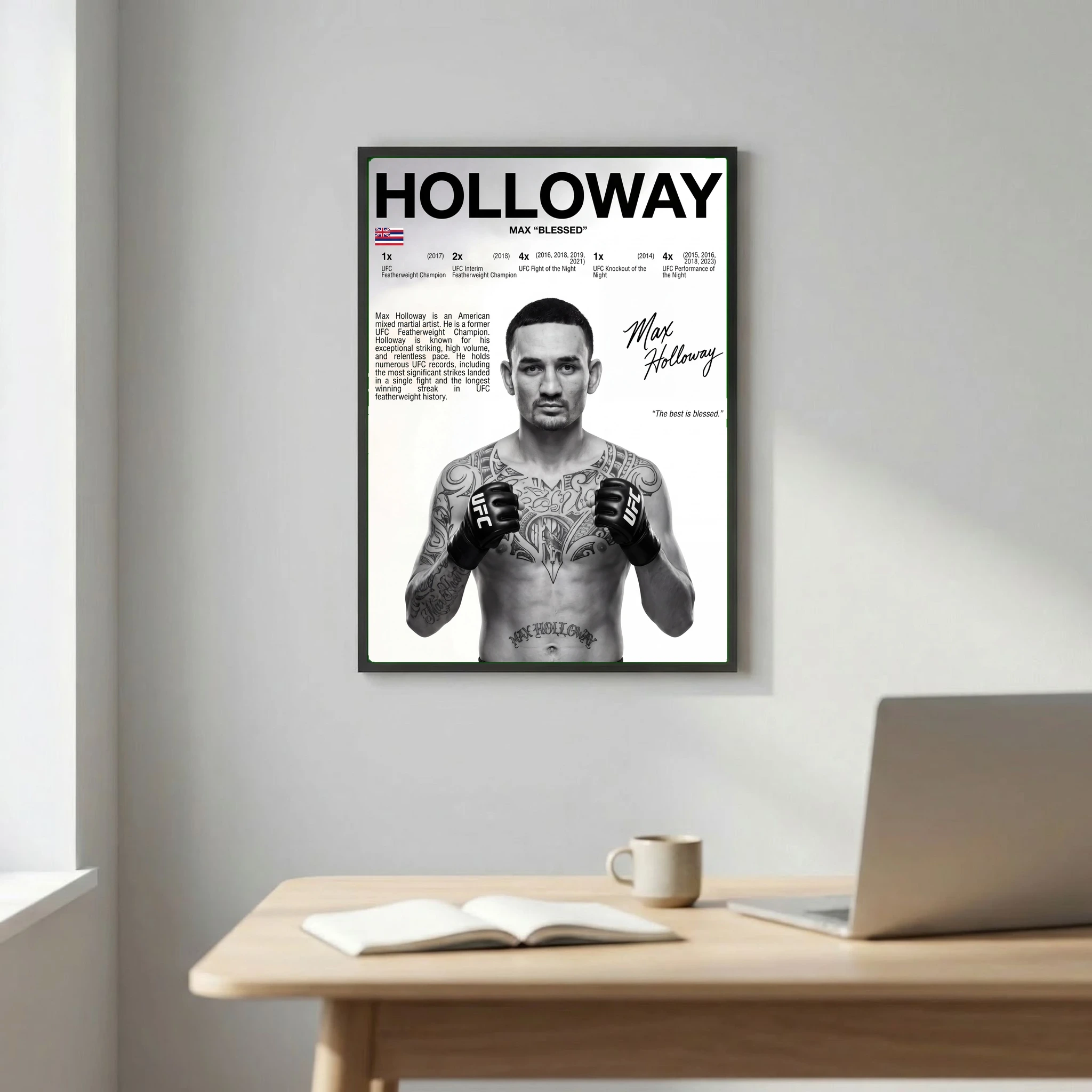 Max Holloway Poster – Modern UFC-Inspired Wall Art Print
