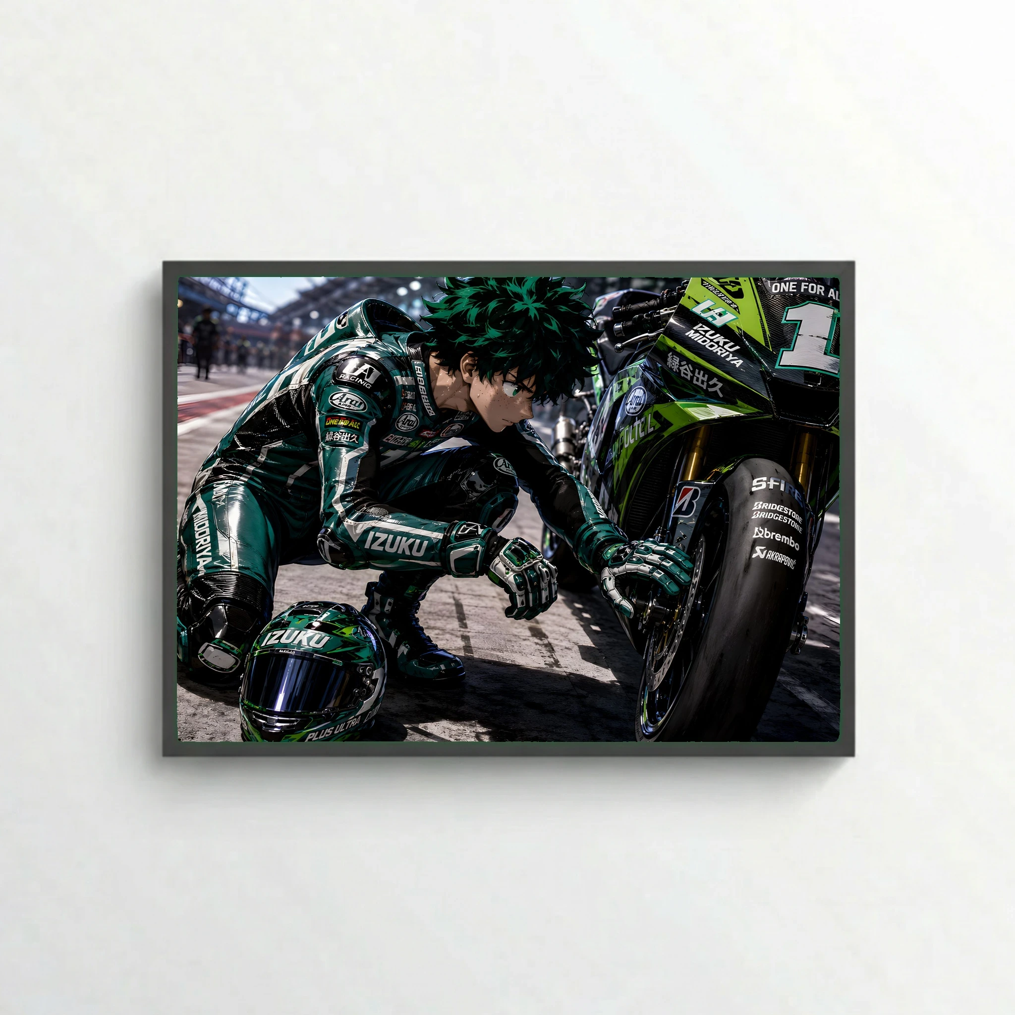Deku as a MotoGP biker