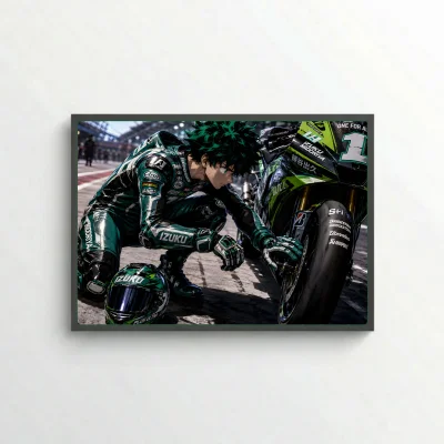 Deku as a MotoGP biker