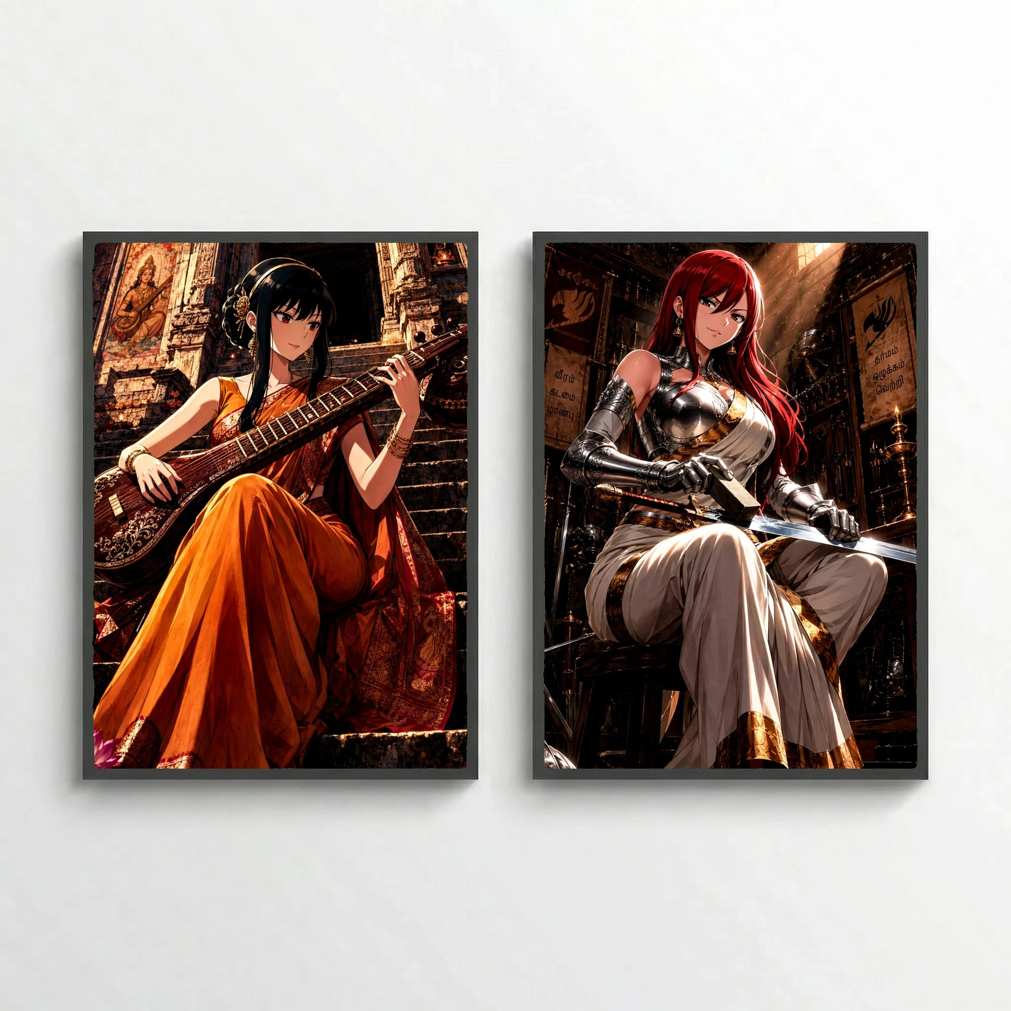 Erza and Yor | Vedic Era style | Poster set