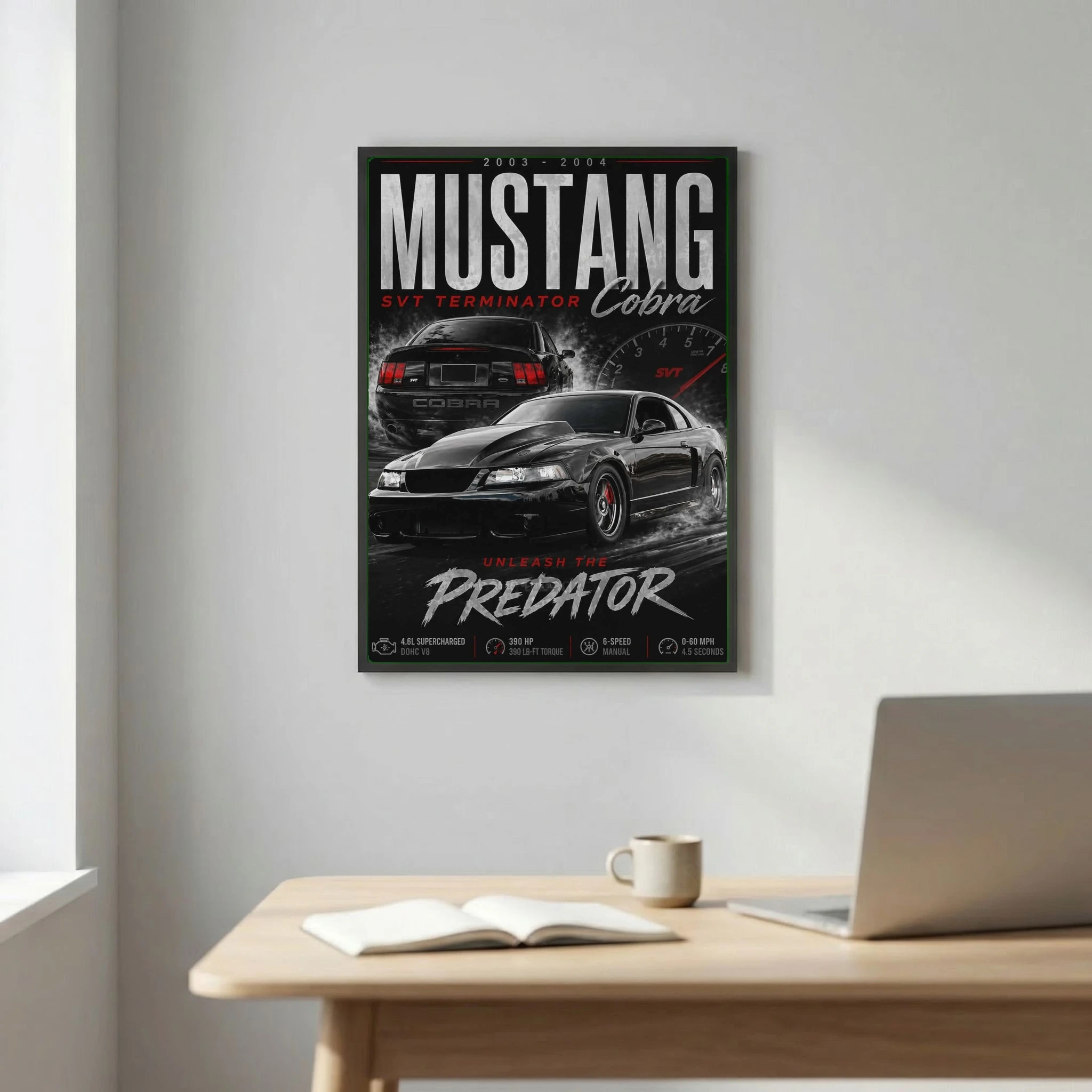 Ford Mustang SVT Cobra Terminator Poster - Muscle Car Art