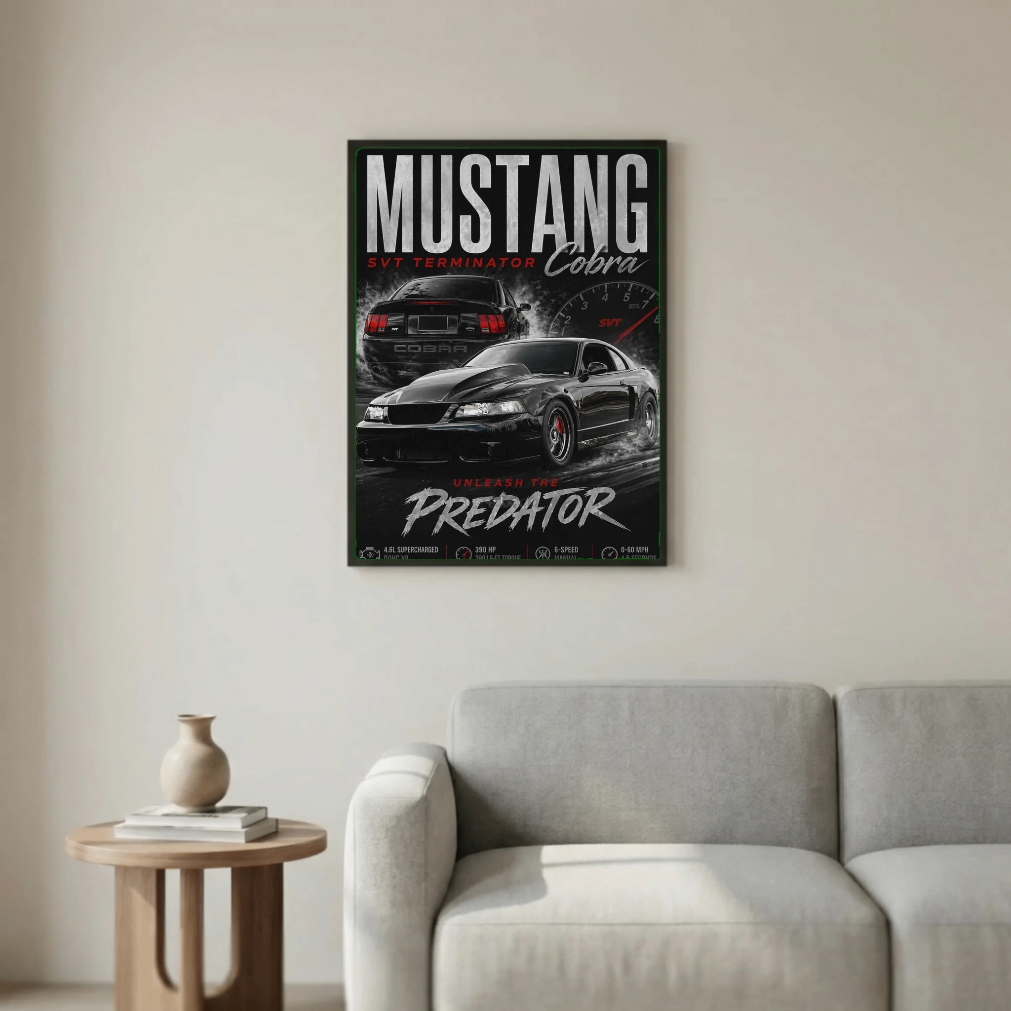 Ford Mustang SVT Cobra Terminator Poster - Muscle Car Art