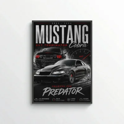 Ford Mustang SVT Cobra Terminator Poster - Muscle Car Art