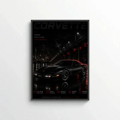 Chevrolet Corvette C4 ZR-1 1990 Poster - Advanced Technology Retro Car Art