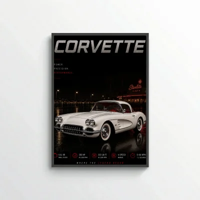 Chevrolet Corvette C1 1958 Poster - Where The Legend Began Vintage Car Art