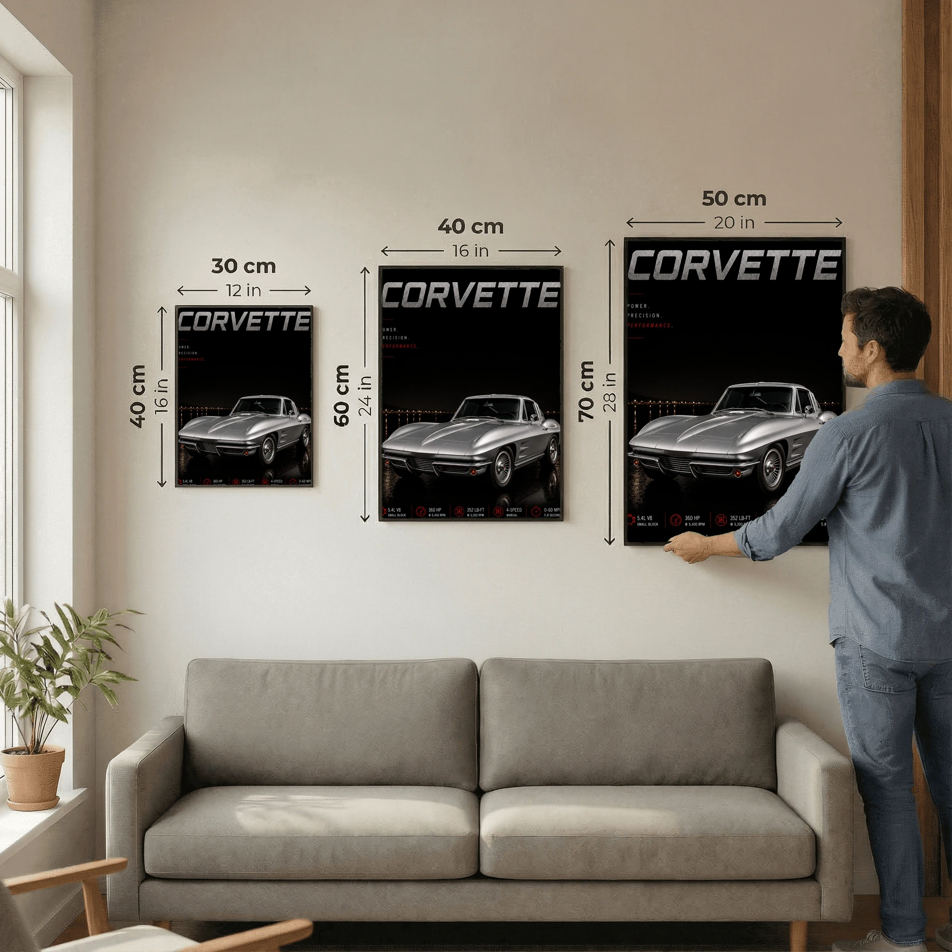 Chevrolet Corvette C2 Sting Ray 1963 Poster - The Icon Is Born Vintage Car Art